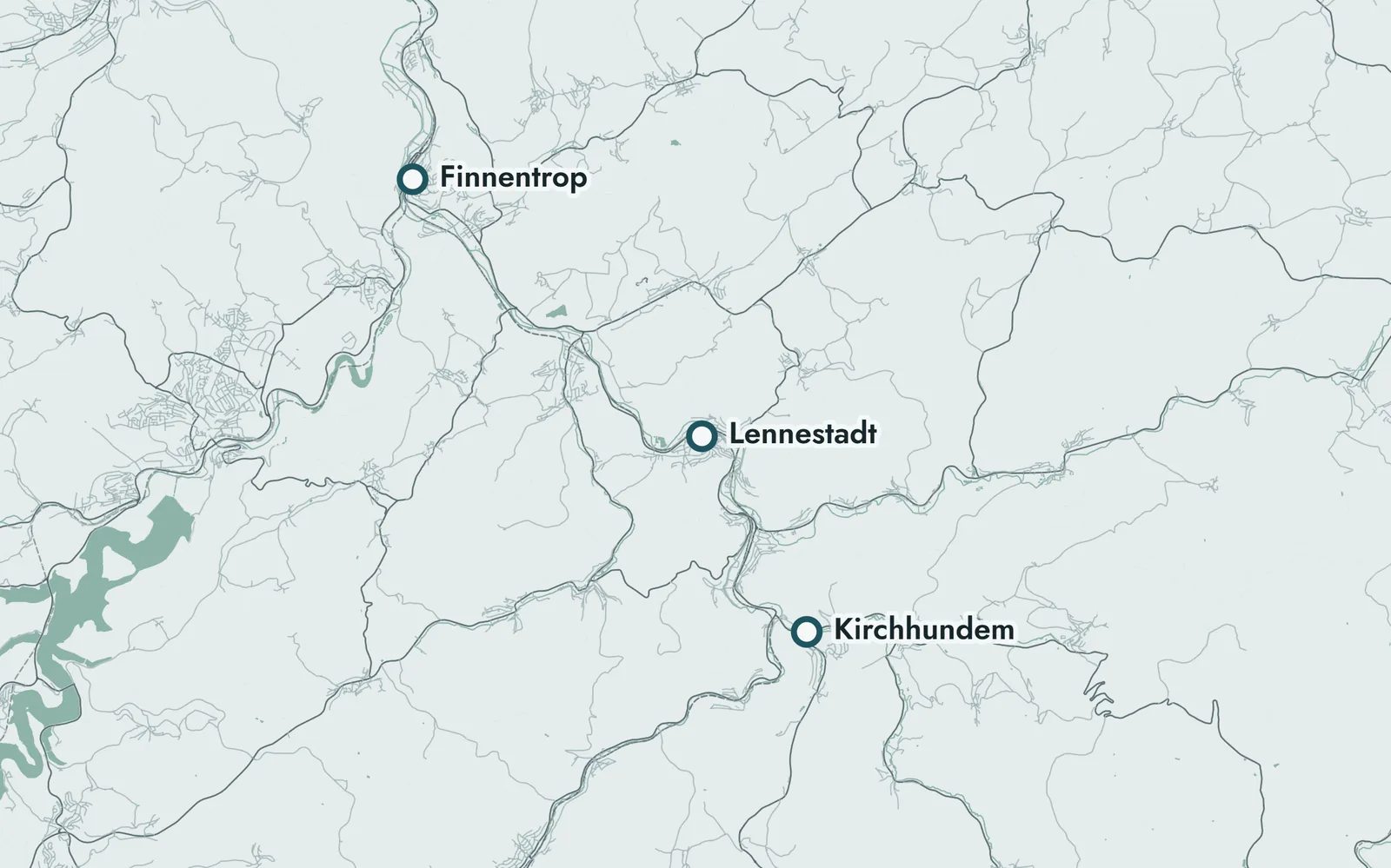 Karte: Finnentrop, Lennestadt, Kirchhundem und Finnentrop